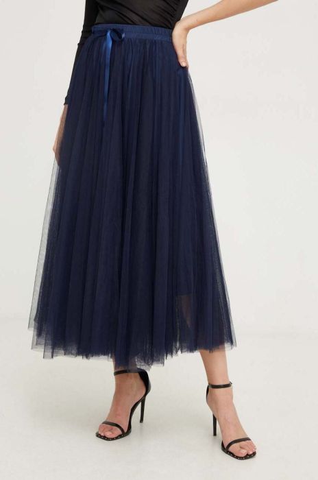 Спідниця Answear Lab колір синій midi розкльошена (3600262)
