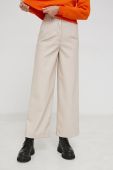 Штани Answear Lab жіноче колір бежевий широке висока посадка