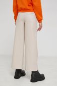 Штани Answear Lab жіноче колір бежевий широке висока посадка