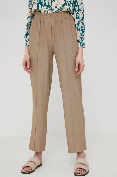 Штани Answear Lab жіночі колір бежевий пряме висока посадка (2243942)