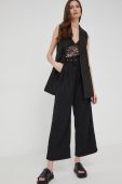 Штани Answear Lab жіночі колір чорний кюлоти висока посадка