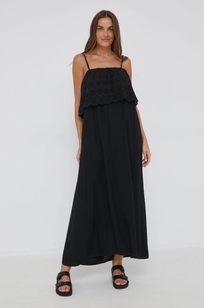 Бавовняна сукня Answear Lab колір чорний maxi пряма (2441252)