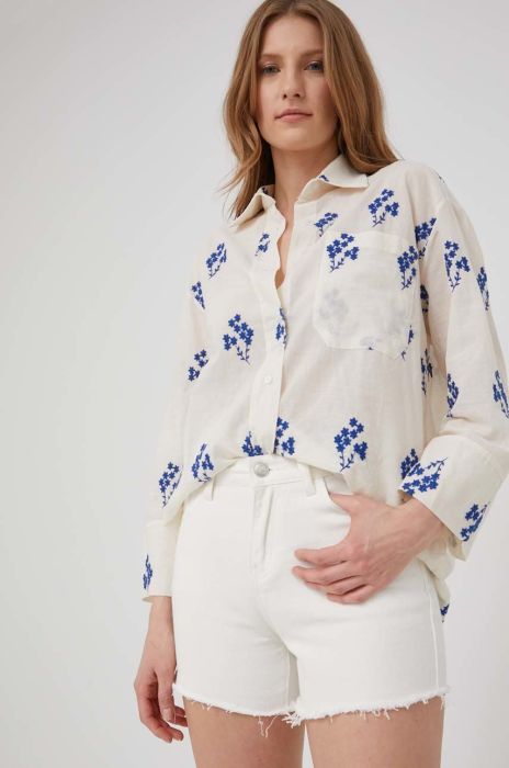 Шорти Answear Lab жіночі колір білий однотонні висока посадка (2247871)