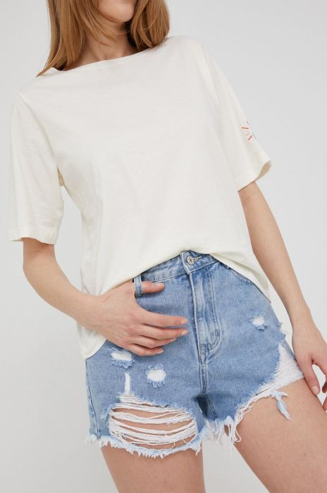 Джинсові шорти Answear Lab жіночі однотонні висока посадка колір блакитний (2348115)