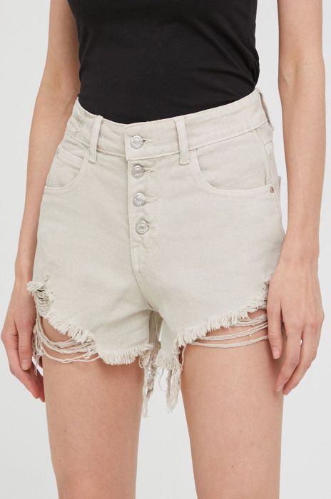 Джинсові шорти Answear Lab жіночі колір бежевий однотонні висока посадка (2287456)