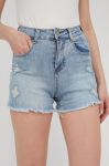 Джинсові шорти Answear Lab жіночі однотонні висока посадка колір блакитний (2255127)