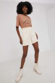 Шорти Answear Lab жіночі колір бежевий однотонні висока посадка (2352835)