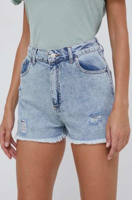 Джинсові шорти Answear Lab жіночі однотонні висока посадка колір блакитний (2430194)