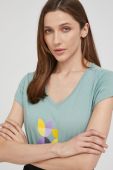 Бавовняна футболка Answear Lab колір бірюзовий (2293538)