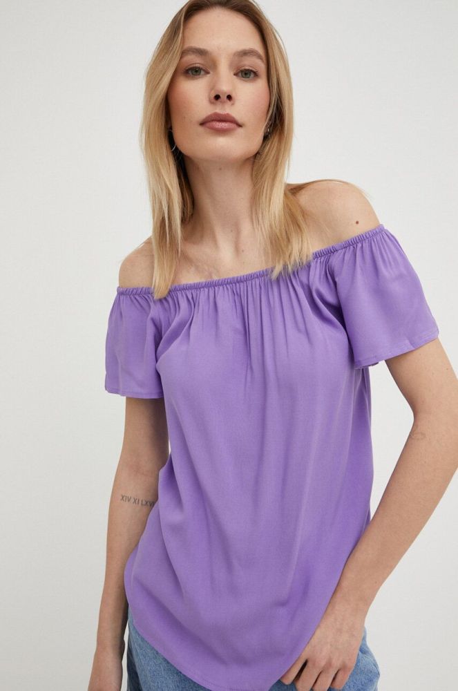 Блузка Answear Lab жіноча колір фіолетовий однотонна