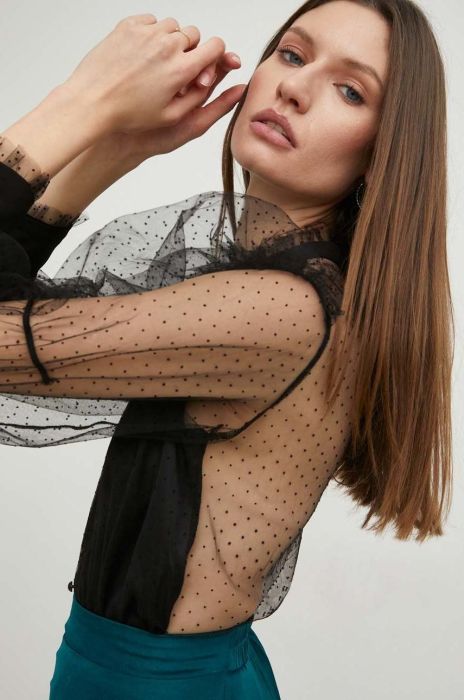 Боді Answear Lab жіноча колір чорний візерунок