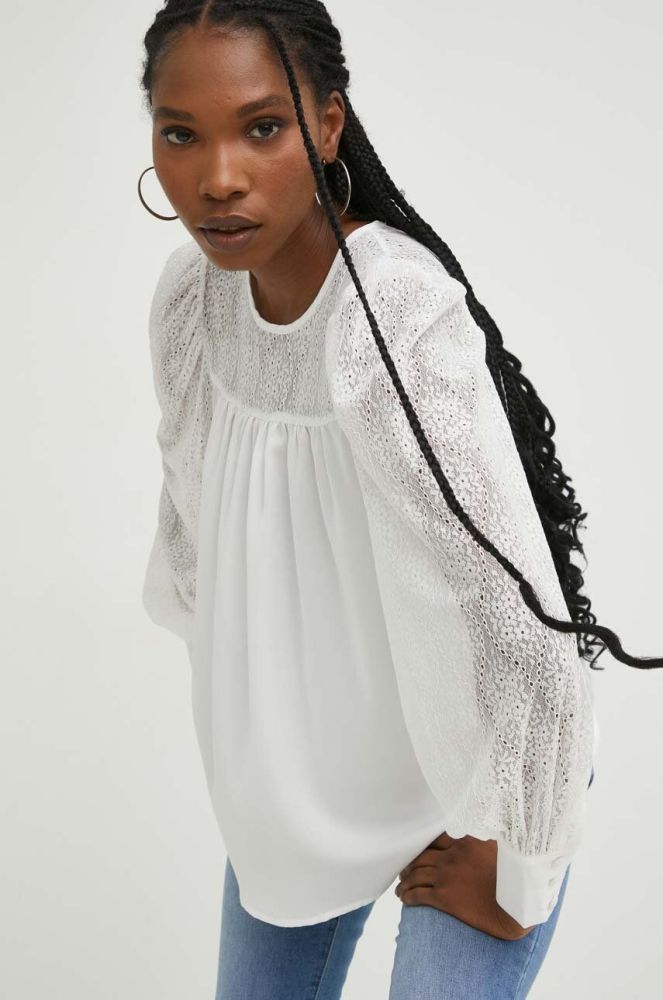 Блузка Answear Lab X Лімітована колекція SISTERHOOD жіноча колір білий з аплікацією