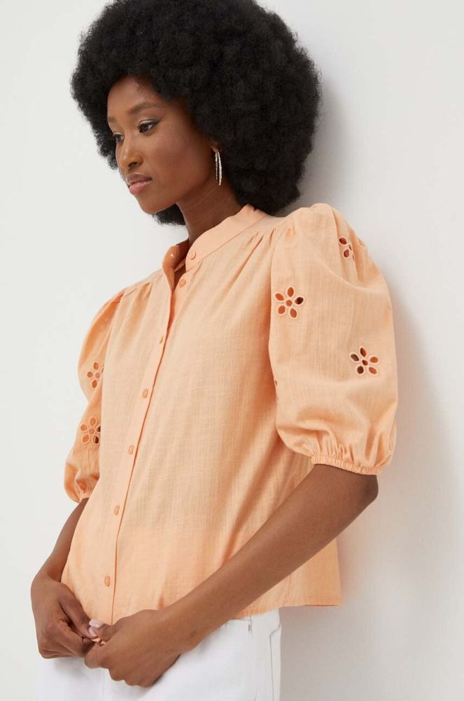 Бавовняна сорочка Answear Lab жіноча колір помаранчевий