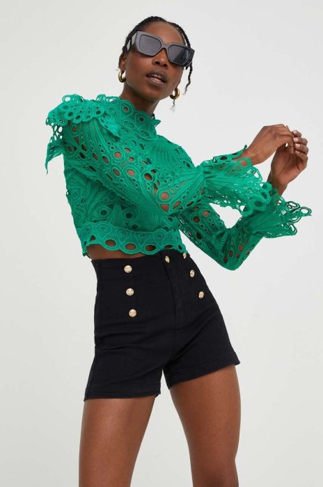 Блузка Answear Lab жіноча колір зелений однотонна (3286587)