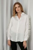 Сорочка Answear Lab жіноча колір білий regular класичний комір (2989309)