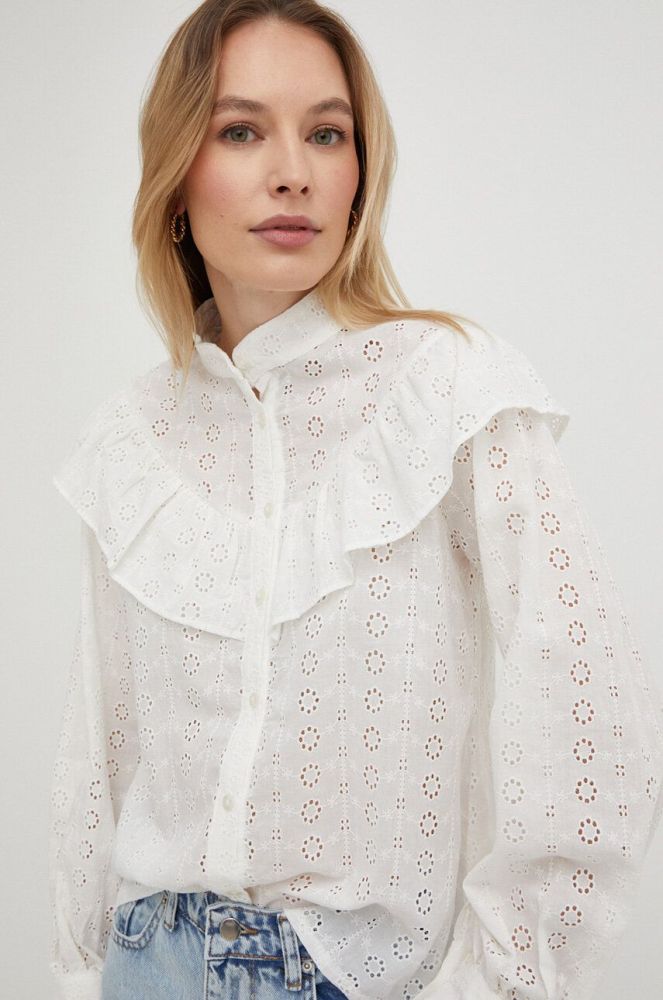 Бавовняна сорочка Answear Lab жіноча колір білий regular класичний комір (3145724)