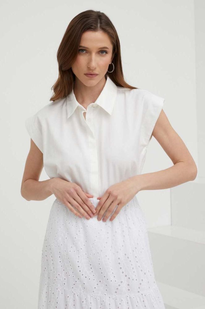 Сорочка Answear Lab жіноча колір білий relaxed класичний комір (3249234)