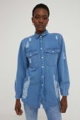 Джинсова сорочка Answear Lab жіноча regular класичний комір колір блакитний (3220647)