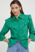 Сорочка Answear Lab жіноча колір зелений regular класичний комір (3225311)