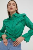 Сорочка Answear Lab жіноча колір зелений regular класичний комір (3225311)