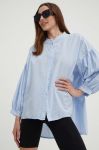 Бавовняна сорочка Answear Lab жіноча relaxed колір блакитний