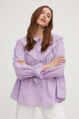 Сорочка Answear Lab жіноча колір фіолетовий relaxed зі стійкою