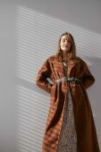 Пальто з вовною Answear Lab колір коричневий перехідне oversize