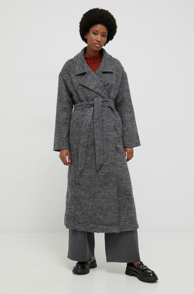 Пальто з вовною Answear Lab колір сірий перехідне oversize