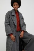 Пальто з вовною Answear Lab колір сірий перехідне oversize
