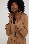 Тренч Answear Lab жіночий колір бежевий перехідний двобортний (3213396)