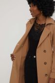 Тренч Answear Lab жіночий колір бежевий перехідний двобортний (3213396)