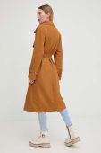 Тренч Answear Lab жіночий колір коричневий перехідний oversize