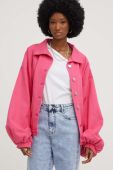 Джинсова куртка Answear Lab жіноча колір рожевий перехідна oversize