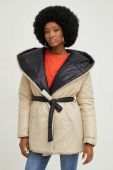 Двостороння куртка Answear Lab жіноча колір бежевий зимова (3016041)