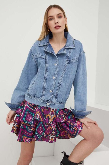 Джинсова куртка Answear Lab жіноча перехідна oversize колір блакитний (3107893)