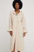 Пальто Answear Lab жіноче колір бежевий перехідне oversize (3219830)