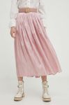 Спідниця Answear Lab колір рожевий maxi розкльошена Спідниця Answear Lab колір рожевий maxi розкльошена