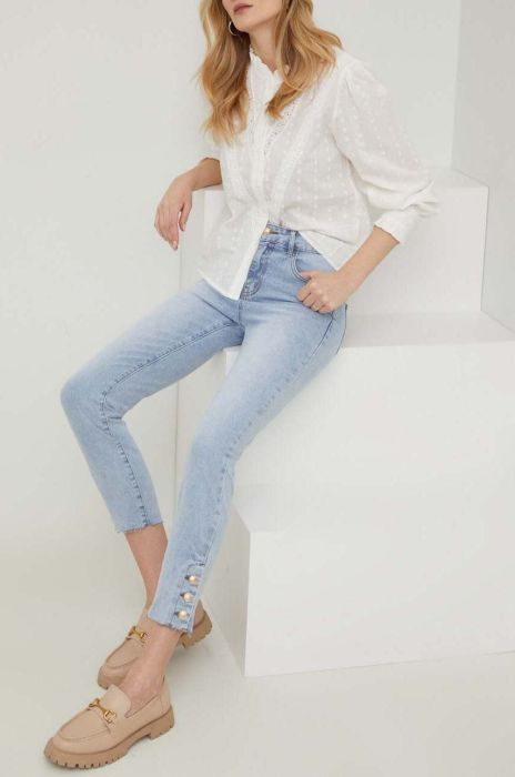 Джинси Answear Lab жіночі висока посадка колір блакитний (3054936)