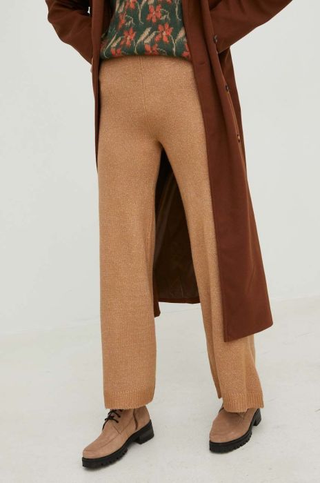 Штани Answear Lab жіночі колір бежевий широке висока посадка (2822255)