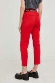 Штани Answear Lab жіночі колір червоний облягаюче висока посадка