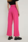 Штани Answear Lab X Лімітована колекція SISTERHOOD жіночі колір рожевий широке висока посадка (2936985)