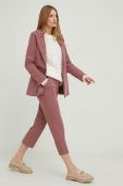 Штани Answear Lab жіночі колір рожевий пряме висока посадка (2932750)