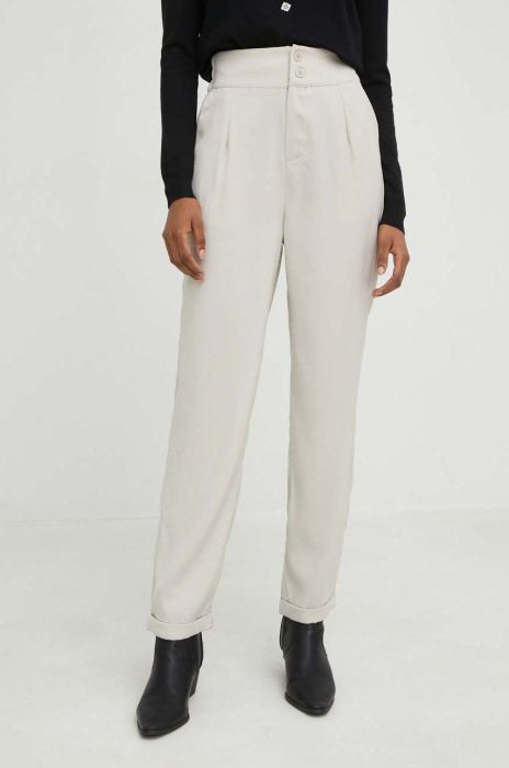 Штани Answear Lab жіночі колір бежевий пряме висока посадка (2956100)