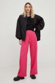 Штани Answear Lab жіночі колір рожевий широке висока посадка (3125106)