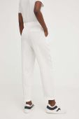 Штани з льоном Answear Lab колір білий фасон chinos висока посадка