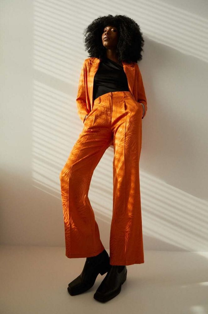 Штани Answear Lab жіночі колір помаранчевий пряме висока посадка