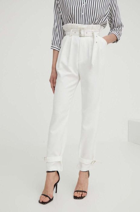 Штани Answear Lab жіночі колір білий пряме висока посадка (3227823)