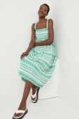 Бавовняна сукня Answear Lab колір зелений midi розкльошена (3264634)