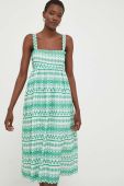 Бавовняна сукня Answear Lab колір зелений midi розкльошена (3264634)