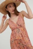 Шовкова сукня Answear Lab колір помаранчевий maxi розкльошена